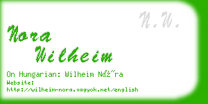 nora wilheim business card